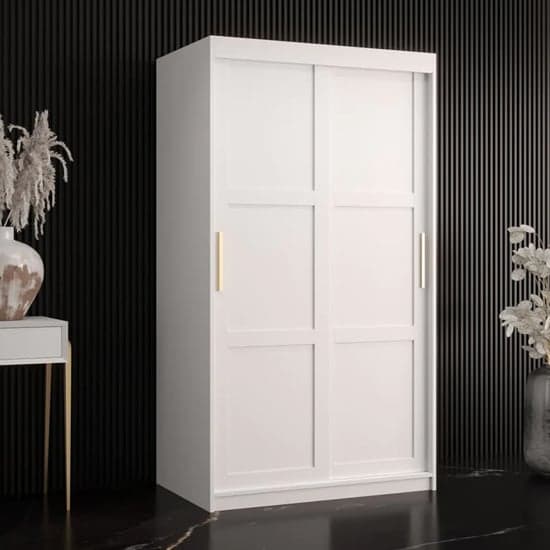 Rieti I Wooden Wardrobe 2 Sliding Doors 100cm In White_1