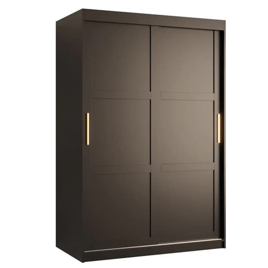 Rieti I Wooden Wardrobe 2 Sliding Doors 120cm In Black_4