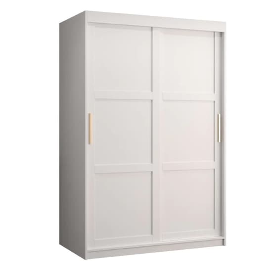 Rieti I Wooden Wardrobe 2 Sliding Doors 120cm In White_4