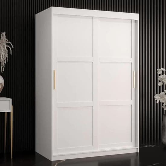 Rieti I Wooden Wardrobe 2 Sliding Doors 120cm In White_1