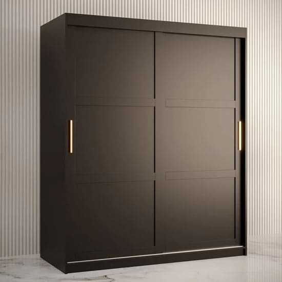 Rieti I Wooden Wardrobe 2 Sliding Doors 150cm In Black_1