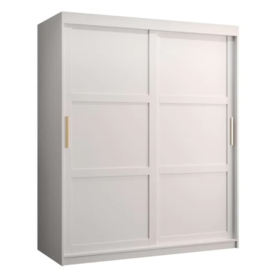 Rieti I Wooden Wardrobe 2 Sliding Doors 150cm In White_4