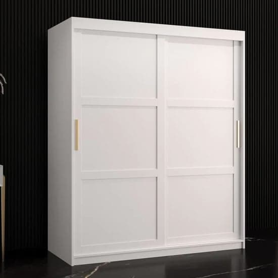 Rieti I Wooden Wardrobe 2 Sliding Doors 150cm In White_1
