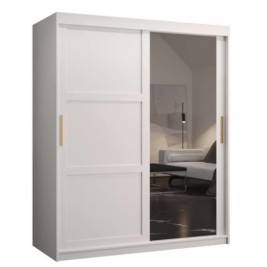 Rieti II Mirrored Wardrobe 2 Sliding Doors 150cm In White_4