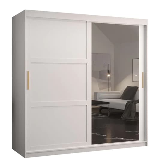 Rieti II Mirrored Wardrobe 2 Sliding Doors 180cm In White_4