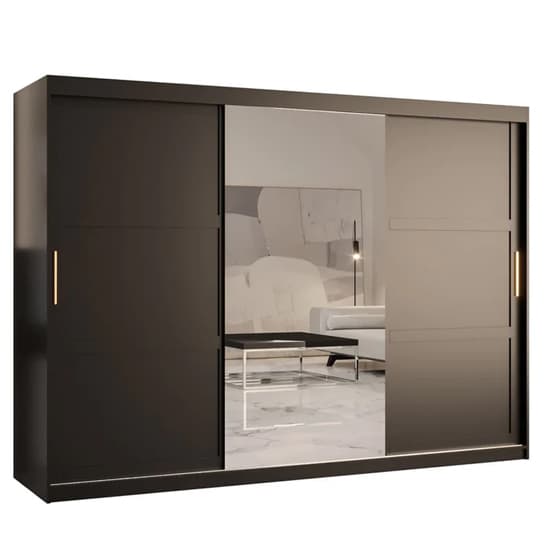 Rieti II Mirrored Wardrobe 2 Sliding Doors 250cm In Black_4