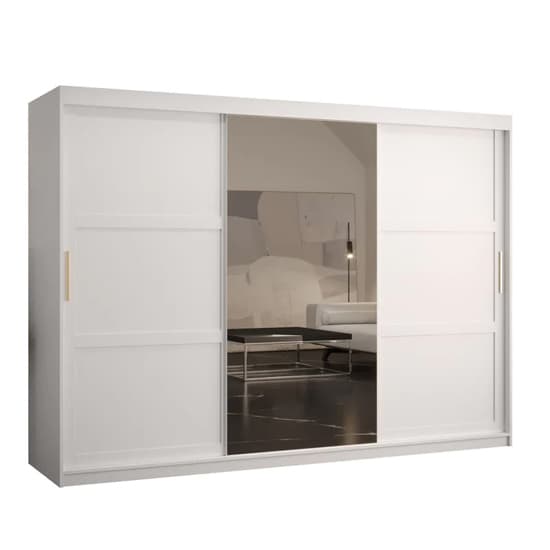 Rieti II Mirrored Wardrobe 2 Sliding Doors 250cm In White_4