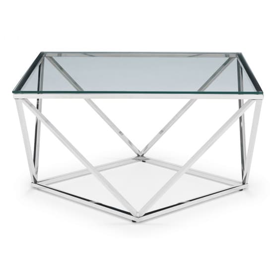 Riga Clear Glass Coffee Table Octagonal With Chrome Base_3