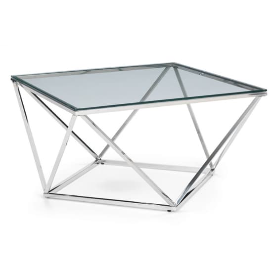 Riga Clear Glass Coffee Table Octagonal With Chrome Base_4