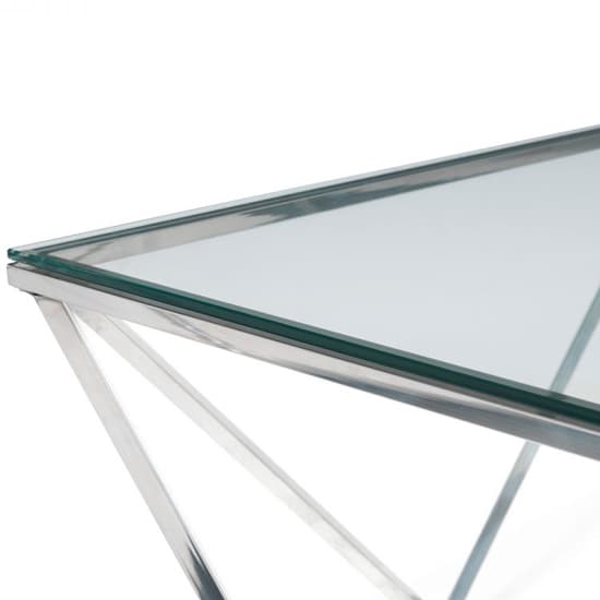 Riga Clear Glass Coffee Table Octagonal With Chrome Base_5