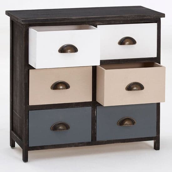 Riley Wooden Chest Of 6 Drawers In Multicolour_2