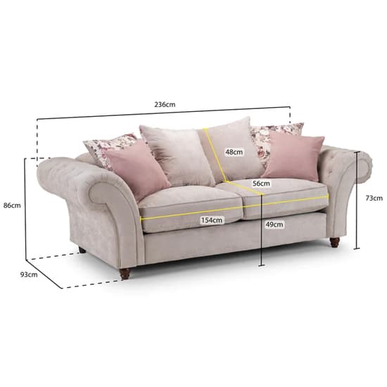 Rima Fabric 3 Seater Sofa In Beige_6