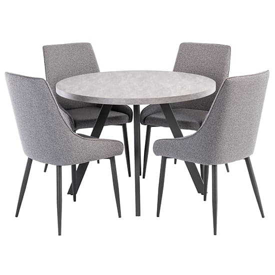 Remika Light Grey Dining Table 4 Remika Mineral Grey Chairs_1