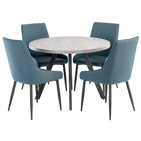 Remika Round Wooden Dining Table In Light Grey_5