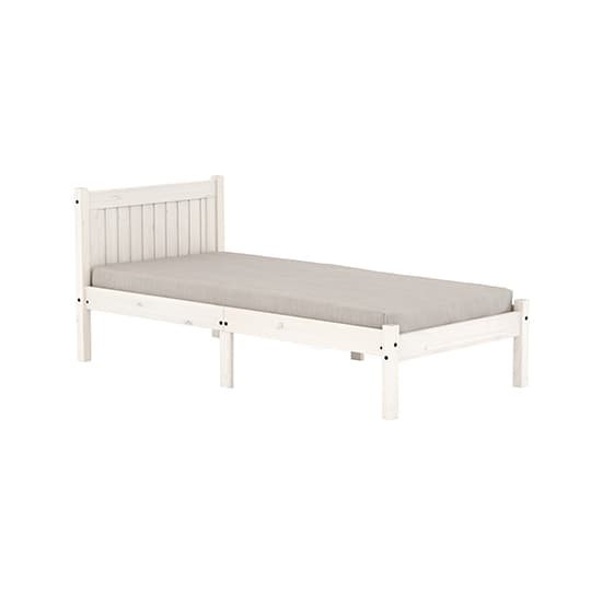 Rio Pine Wood Single Bed In White_4