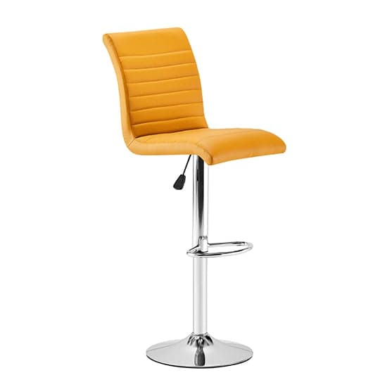 Ripple Faux Leather Bar Stool In Curry With Chrome Base_2