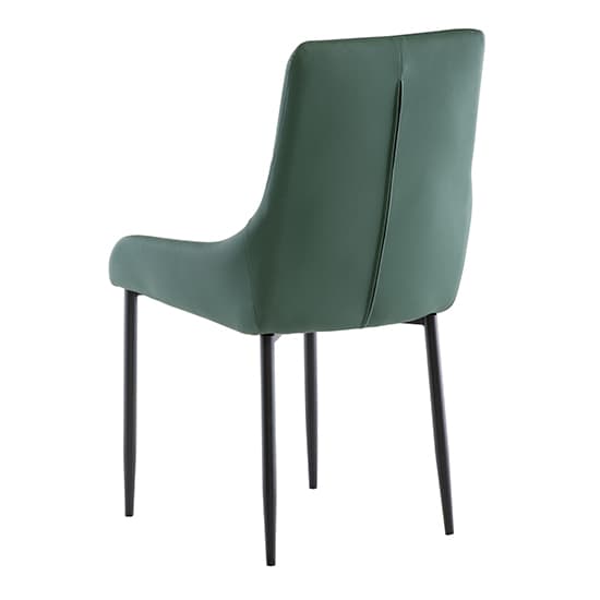 Rissa Faux Leather Dining Chair In Green With Black Legs_2