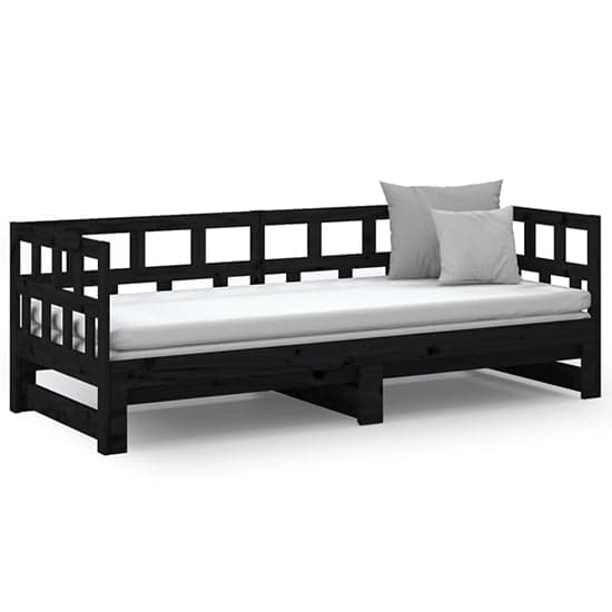 Rivas Solid Pinewood Pull-out Single Day Bed In Black_3