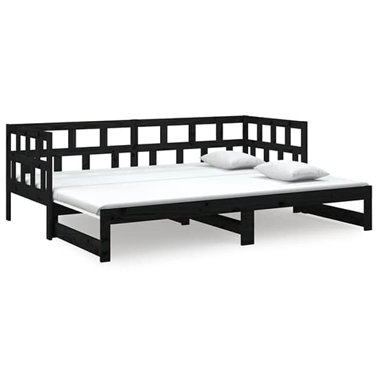 Rivas Solid Pinewood Pull-out Single Day Bed In Black_4