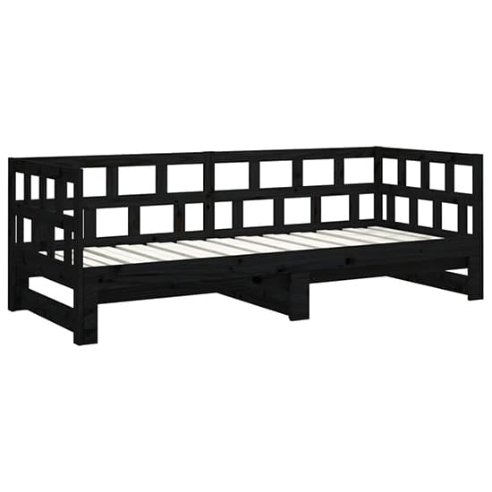 Rivas Solid Pinewood Pull-out Single Day Bed In Black_5