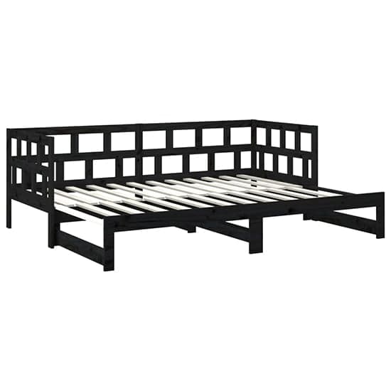 Rivas Solid Pinewood Pull-out Single Day Bed In Black_6