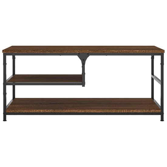 Rivas Wooden Coffee Table With 2 Shelves In Brown Oak_3