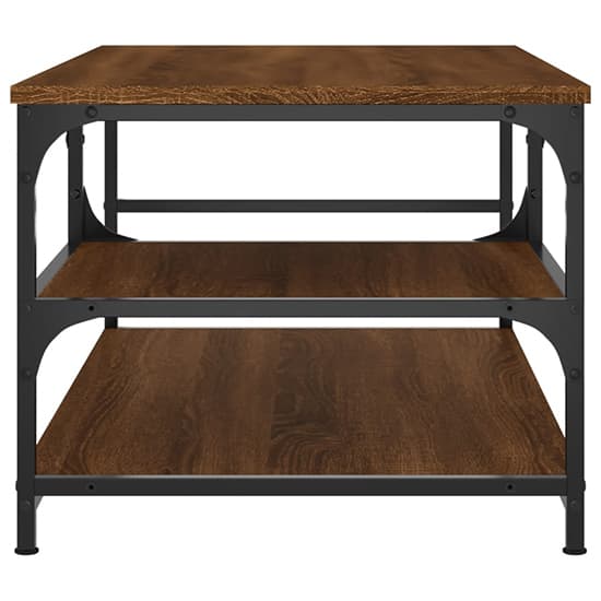 Rivas Wooden Coffee Table With 2 Shelves In Brown Oak_4