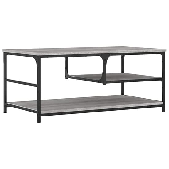 Rivas Wooden Coffee Table With 2 Shelves In Grey Sonoma Oak_5