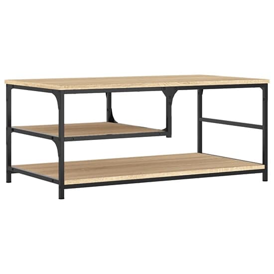 Rivas Wooden Coffee Table With 2 Shelves In Sonoma Oak_2