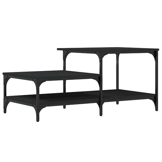 Rivas Wooden Coffee Table With 3 Shelves In Black_2
