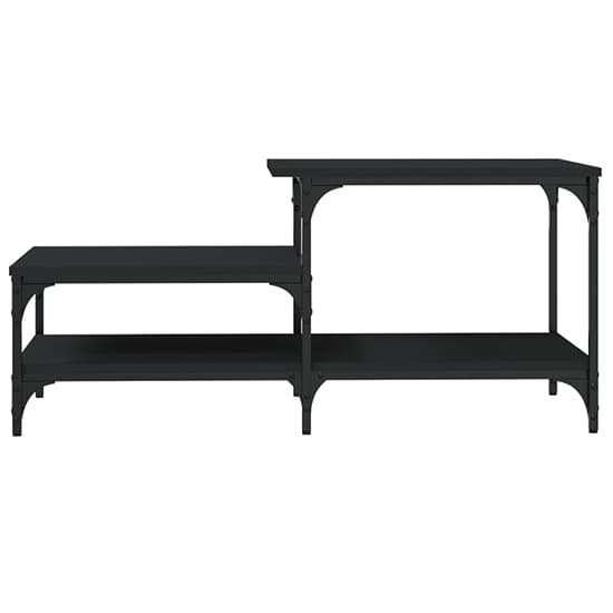 Rivas Wooden Coffee Table With 3 Shelves In Black_3