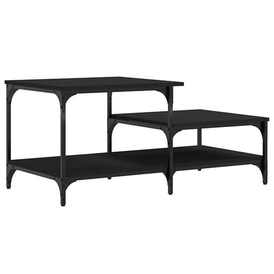 Rivas Wooden Coffee Table With 3 Shelves In Black_5