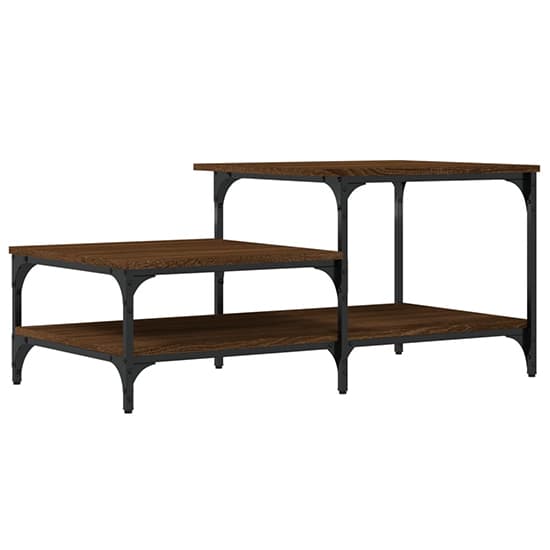 Rivas Wooden Coffee Table With 3 Shelves In Brown Oak_2