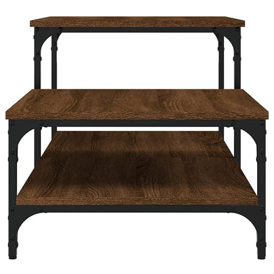 Rivas Wooden Coffee Table With 3 Shelves In Brown Oak_4