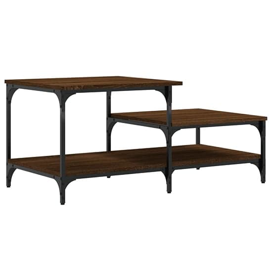 Rivas Wooden Coffee Table With 3 Shelves In Brown Oak_5