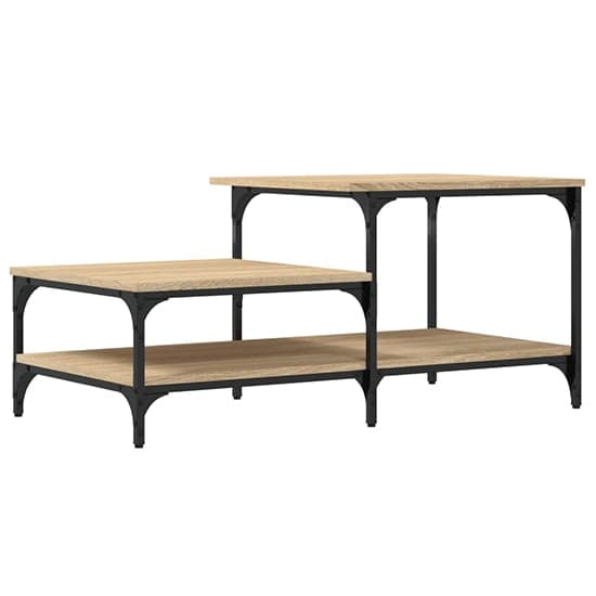 Rivas Wooden Coffee Table With 3 Shelves In Sonoma Oak_2