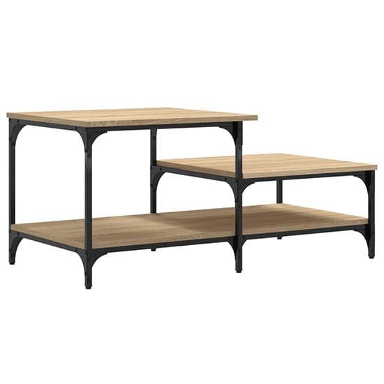 Rivas Wooden Coffee Table With 3 Shelves In Sonoma Oak_5
