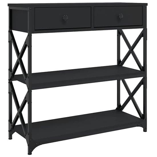 Rivas Wooden Console Table With 2 Drawers In Black_2