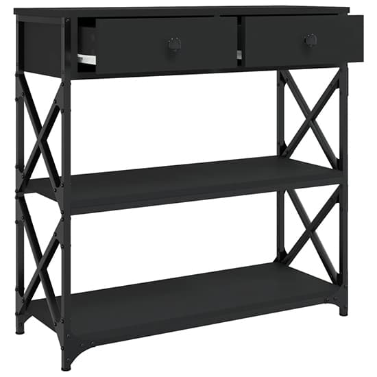 Rivas Wooden Console Table With 2 Drawers In Black_3