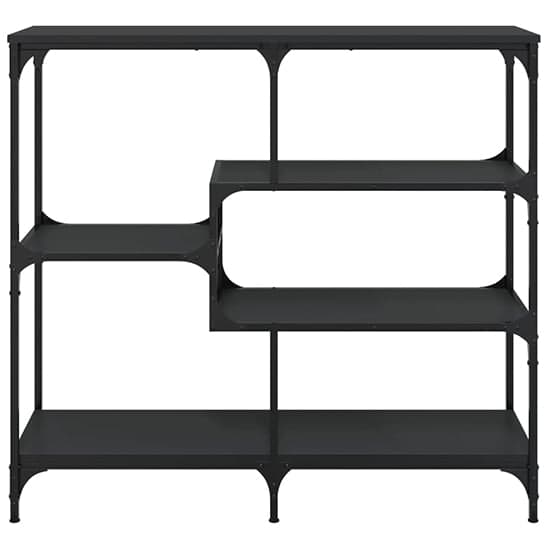 Rivas Wooden Console Table With 4 Shelves In Black_3