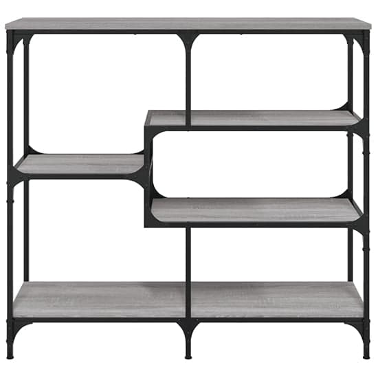 Rivas Wooden Console Table With 4 Shelves In Grey Sonoma Oak_3
