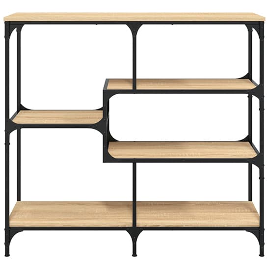 Rivas Wooden Console Table With 4 Shelves In Sonoma Oak_3