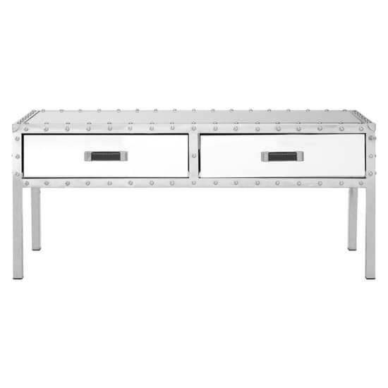 Rivota Mirrored Glass Coffee Table With 2 Drawers In Silver_3