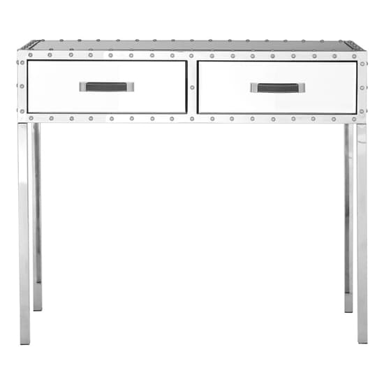 Rivota Mirrored Glass Console Table With 2 Drawers In Silver_3