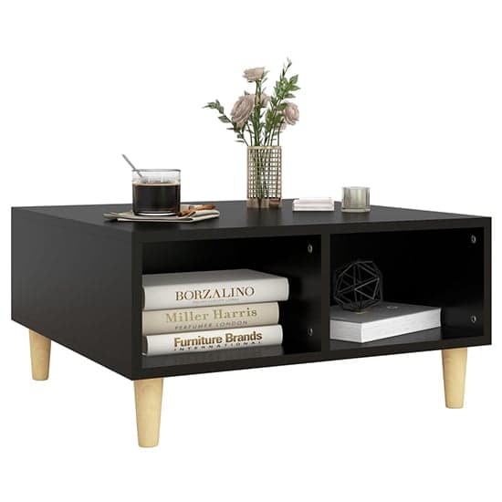 Riye Wooden Coffee Table With 2 Shelves In Black_2