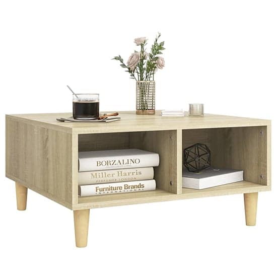 Riye Wooden Coffee Table With 2 Shelves In Sonoma Oak_2