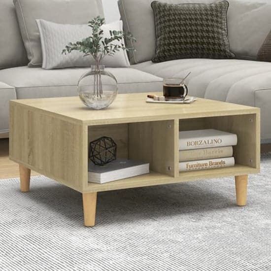 Riye Wooden Coffee Table With 2 Shelves In Sonoma Oak_1