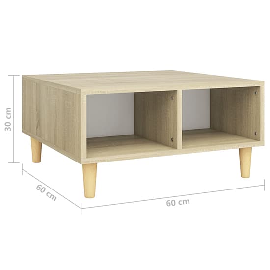 Riye Wooden Coffee Table With 2 Shelves In White And Sonoma Oak_5