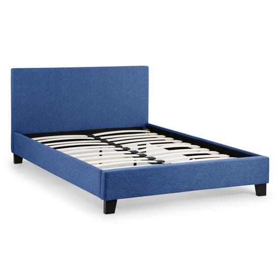 Riyeko Linen Fabric King Size Bed In Dark Blue_4