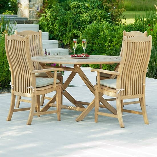 Robalt 1300mm Folding Dining Table With 4 Chairs In Natural_1